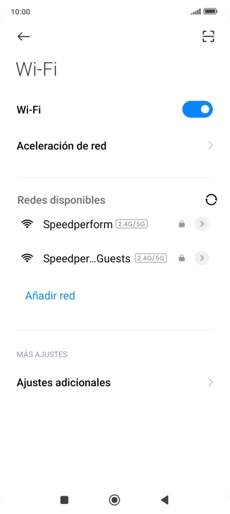 Pulsa la red deseada. Pulsa la red deseada.