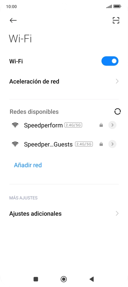 Pulsa la red deseada. Pulsa la red deseada.