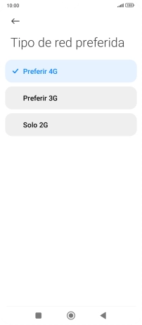Pulsa el tipo de red deseado. Pulsa el tipo de red deseado.