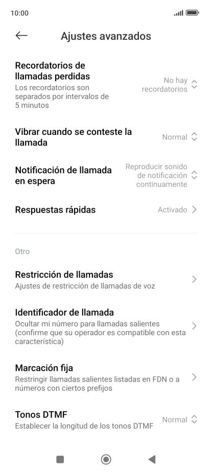 Pulsa Marcación fija. Pulsa Marcación fija.