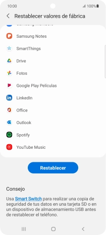 Pulsa Restablecer. Pulsa Restablecer.