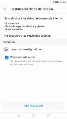 Pulsa RESTABLECER. Pulsa RESTABLECER.