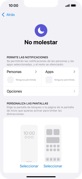 Pulsa Personas y sigue las indicaciones de la pantalla para seleccionar de qué contactos quieres recibir llamadas y notificaciones cuando No molestar está activado. Pulsa Personas y sigue las indicaciones de la pantalla para seleccionar de qué contactos quieres recibir llamadas y notificaciones cuando No molestar está activado.