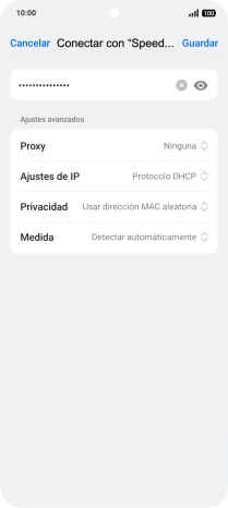Introduce la contraseña de la red wifi y pulsa Guardar. Introduce la contraseña de la red wifi y pulsa Guardar.