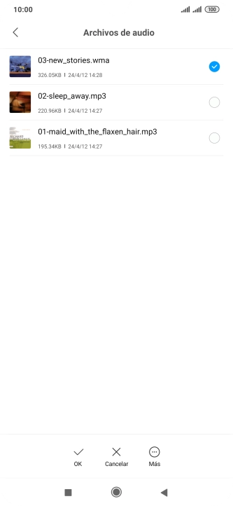 Al encontrar un timbre de llamada de tu gusto, pulsa OK. Al encontrar un timbre de llamada de tu gusto, pulsa OK.