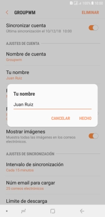 Introduce el nombre deseado y pulsa HECHO. Introduce el nombre deseado y pulsa HECHO.