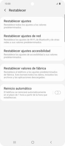 Pulsa Restablecer valores de fábrica. Pulsa Restablecer valores de fábrica.