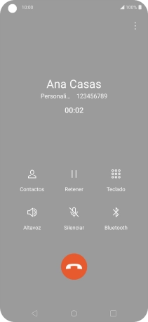 Pulsa el icono de finalizar llamada. Pulsa el icono de finalizar llamada.