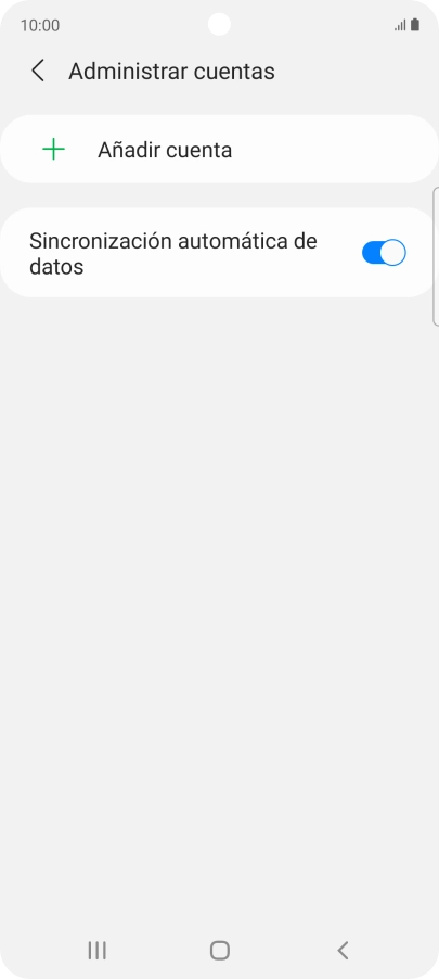 Pulsa Añadir cuenta. Pulsa Añadir cuenta.