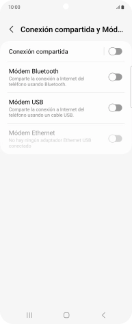 Pulsa Conexión compartida. Pulsa Conexión compartida.