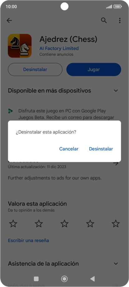 Pulsa Desinstalar. Pulsa Desinstalar.