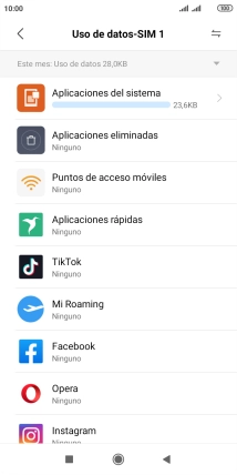 El consumo total de datos se visualiza ahora en la pantalla. El consumo total de datos se visualiza ahora en la pantalla.