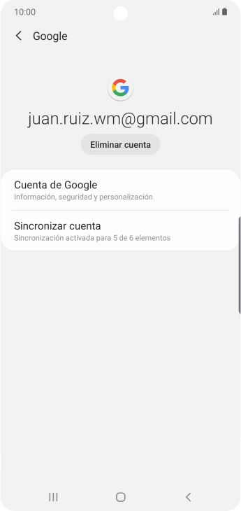 Pulsa Sincronizar cuenta. Pulsa Sincronizar cuenta.