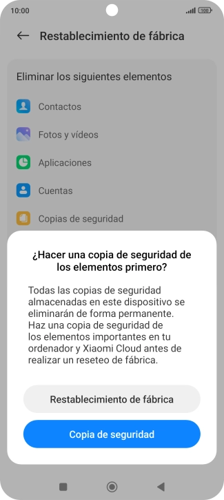 Pulsa Restablecimiento de fábrica. Pulsa Restablecimiento de fábrica.