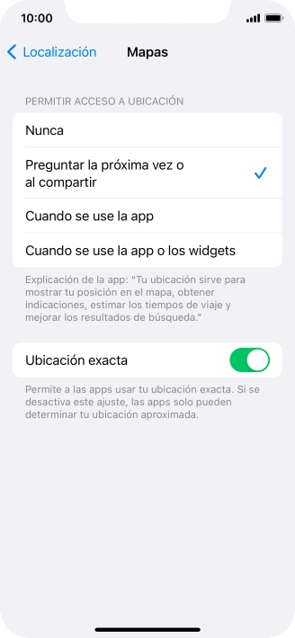 Pulsa el ajuste deseado para activar o desactivar la función. Pulsa el ajuste deseado para activar o desactivar la función.