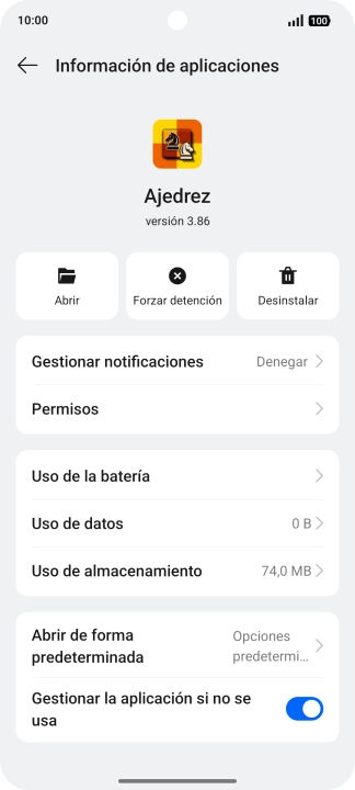 Pulsa Uso de almacenamiento. Pulsa Uso de almacenamiento.