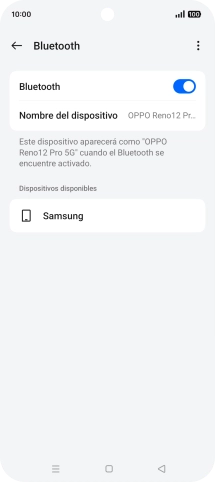 Pulsa el dispositivo Bluetooth deseado y sigue las indicaciones de la pantalla para vincular el dispositivo al teléfono. Pulsa el dispositivo Bluetooth deseado y sigue las indicaciones de la pantalla para vincular el dispositivo al teléfono.