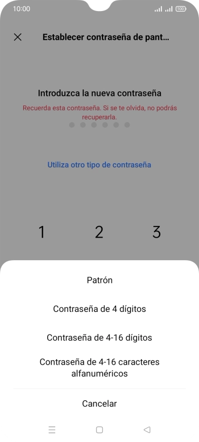 Pulsa el código de seguridad deseado y sigue las indicaciones de la pantalla para crear un código de seguridad del teléfono adicional. Pulsa el código de seguridad deseado y sigue las indicaciones de la pantalla para crear un código de seguridad del teléfono adicional.