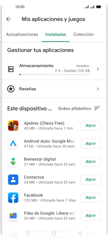 Pulsa la app deseada. Pulsa la app deseada.