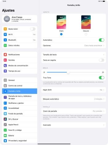 Si activas la función, pulsa Opciones y sigue las indicaciones de la pantalla para seleccionar el período de tiempo que debe durar el Modo Oscuro. Si activas la función, pulsa Opciones y sigue las indicaciones de la pantalla para seleccionar el período de tiempo que debe durar el Modo Oscuro.