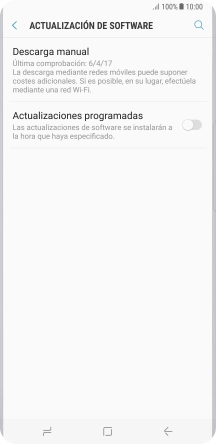 Pulsa Descarga manual. Si hay una versión de software nueva disponible, aparecerá ahora en la pantalla. Sigue las indicaciones de la pantalla para actualizar el software del teléfono. Pulsa Descarga manual. Si hay una versión de software nueva disponible, aparecerá ahora en la pantalla. Sigue las indicaciones de la pantalla para actualizar el software del teléfono.