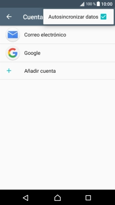 Pulsa Autosincronizar datos para activar o desactivar la función. Pulsa Autosincronizar datos para activar o desactivar la función.