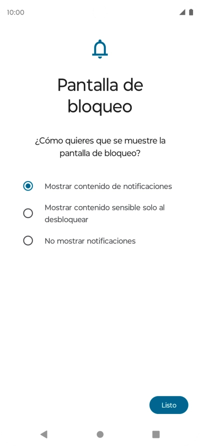 Pulsa el ajuste deseado. Pulsa el ajuste deseado.