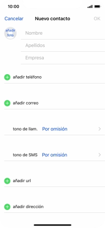 Pulsa Nombre e introduce el nombre. Pulsa Nombre e introduce el nombre.