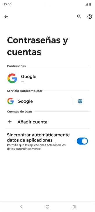 Pulsa Añadir cuenta. Pulsa Añadir cuenta.