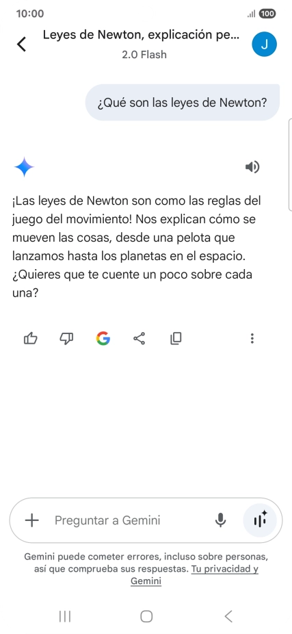 La transcripción de la conversación con Gemini Live aparece ahora en la pantalla. La transcripción de la conversación con Gemini Live aparece ahora en la pantalla.