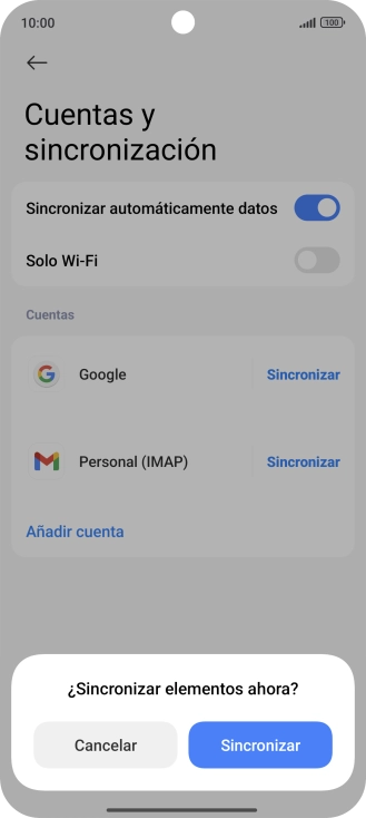 Si activas la función, pulsa Sincronizar. Si activas la función, pulsa Sincronizar.