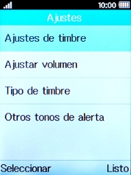 Selecciona Ajustes de timbre. Selecciona Ajustes de timbre.