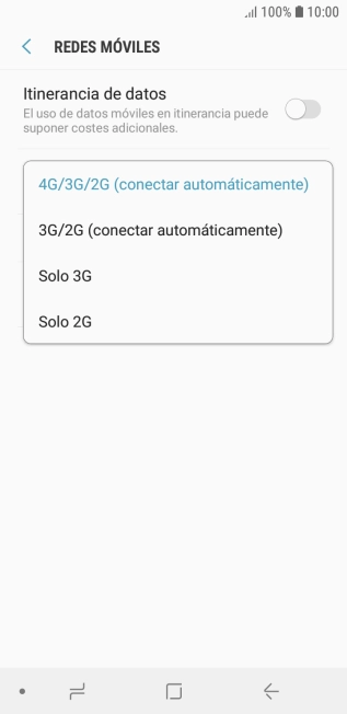 Pulsa el tipo de red deseado. Pulsa el tipo de red deseado.