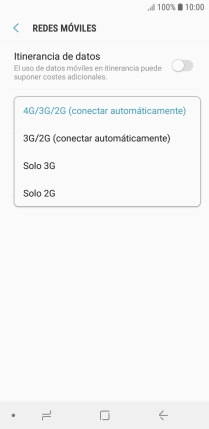 Pulsa el tipo de red deseado. Pulsa el tipo de red deseado.