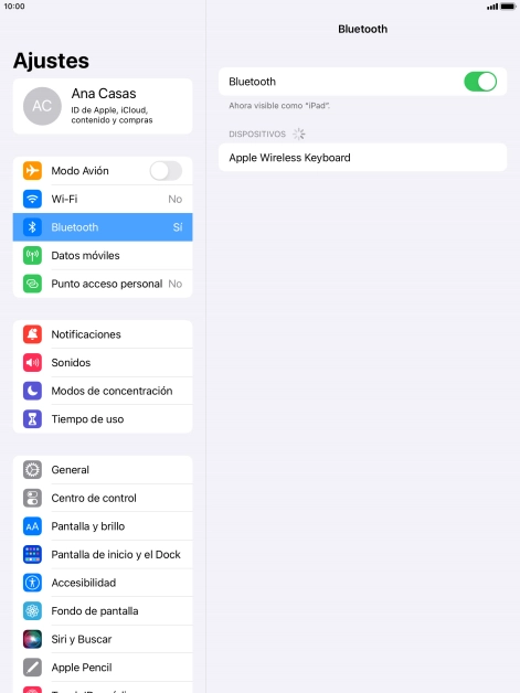 Pulsa el dispositivo Bluetooth deseado y sigue las indicaciones de la pantalla para vincular el dispositivo a la tablet. Pulsa el dispositivo Bluetooth deseado y sigue las indicaciones de la pantalla para vincular el dispositivo a la tablet.