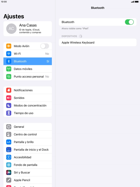 Pulsa el dispositivo Bluetooth deseado y sigue las indicaciones de la pantalla para vincular el dispositivo a la tablet. Pulsa el dispositivo Bluetooth deseado y sigue las indicaciones de la pantalla para vincular el dispositivo a la tablet.