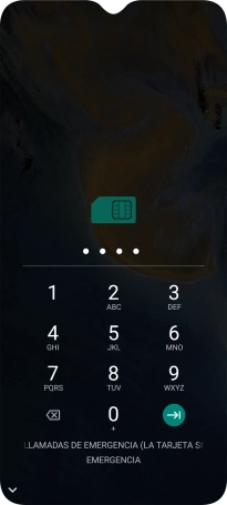 Si lo solicita el teléfono, introduce el código PIN y pulsa la flecha hacia la derecha. Si lo solicita el teléfono, introduce el código PIN y pulsa la flecha hacia la derecha.