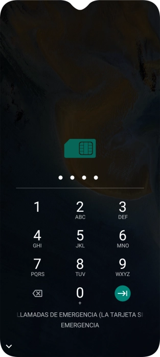 Si lo solicita el teléfono, introduce el código PIN y pulsa la flecha hacia la derecha. Si lo solicita el teléfono, introduce el código PIN y pulsa la flecha hacia la derecha.