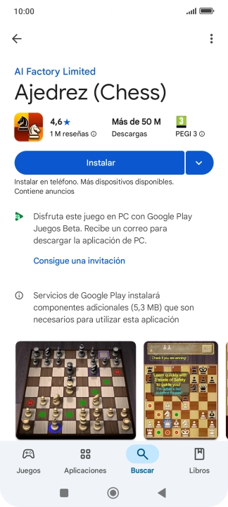 Pulsa Instalar y sigue las indicaciones de la pantalla para instalar la app. Pulsa Instalar y sigue las indicaciones de la pantalla para instalar la app.