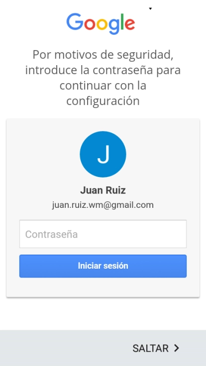 Pulsa Contraseña e introduce la contraseña de tu cuenta de Google. Pulsa Contraseña e introduce la contraseña de tu cuenta de Google.