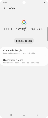 Pulsa Sincronizar cuenta. Pulsa Sincronizar cuenta.