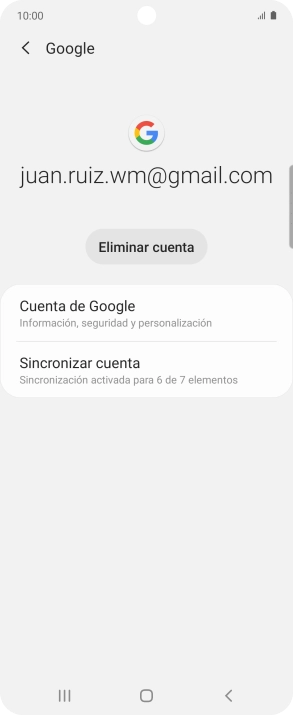 Pulsa Sincronizar cuenta. Pulsa Sincronizar cuenta.