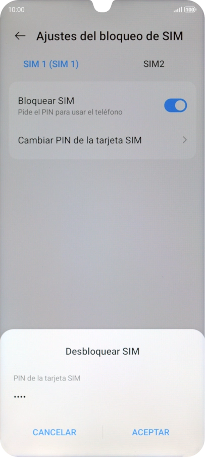Introduce tu código PIN y pulsa ACEPTAR. Introduce tu código PIN y pulsa ACEPTAR.