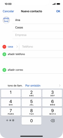 Pulsa Teléfono e introduce el número de teléfono deseado. Pulsa Teléfono e introduce el número de teléfono deseado.