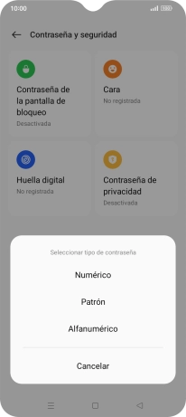 Pulsa el código de seguridad deseado y sigue las indicaciones de la pantalla para crear un código de seguridad del teléfono adicional. Pulsa el código de seguridad deseado y sigue las indicaciones de la pantalla para crear un código de seguridad del teléfono adicional.