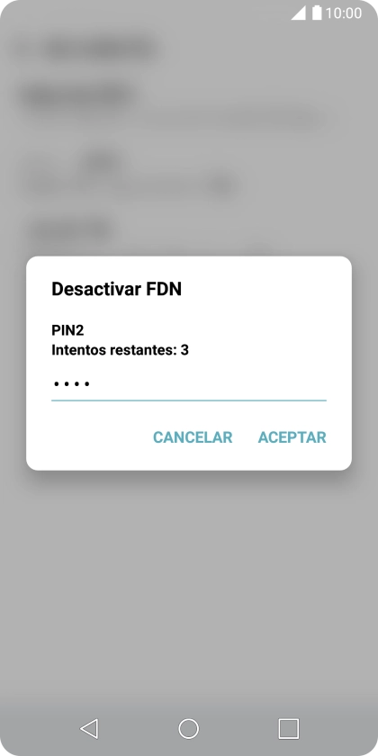 Introduce el código PIN2 y pulsa ACEPTAR. Introduce el código PIN2 y pulsa ACEPTAR.