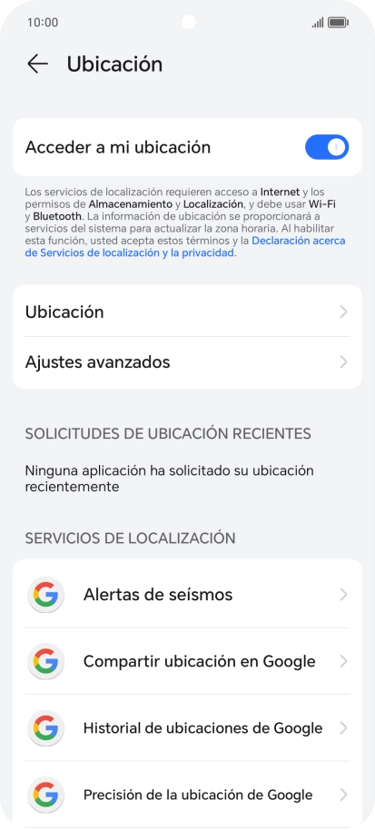 Pulsa Ubicación. Pulsa Ubicación.