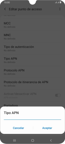Introduce default y pulsa Aceptar. Introduce default y pulsa Aceptar.