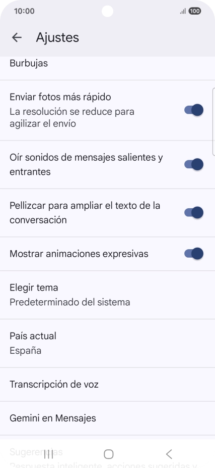 Pulsa Gemini en Mensajes. Pulsa Gemini en Mensajes.