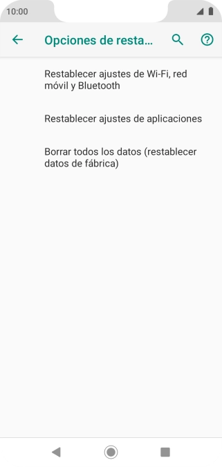 Pulsa Borrar todos los datos (restablecer datos de fábrica). Pulsa Borrar todos los datos (restablecer datos de fábrica).